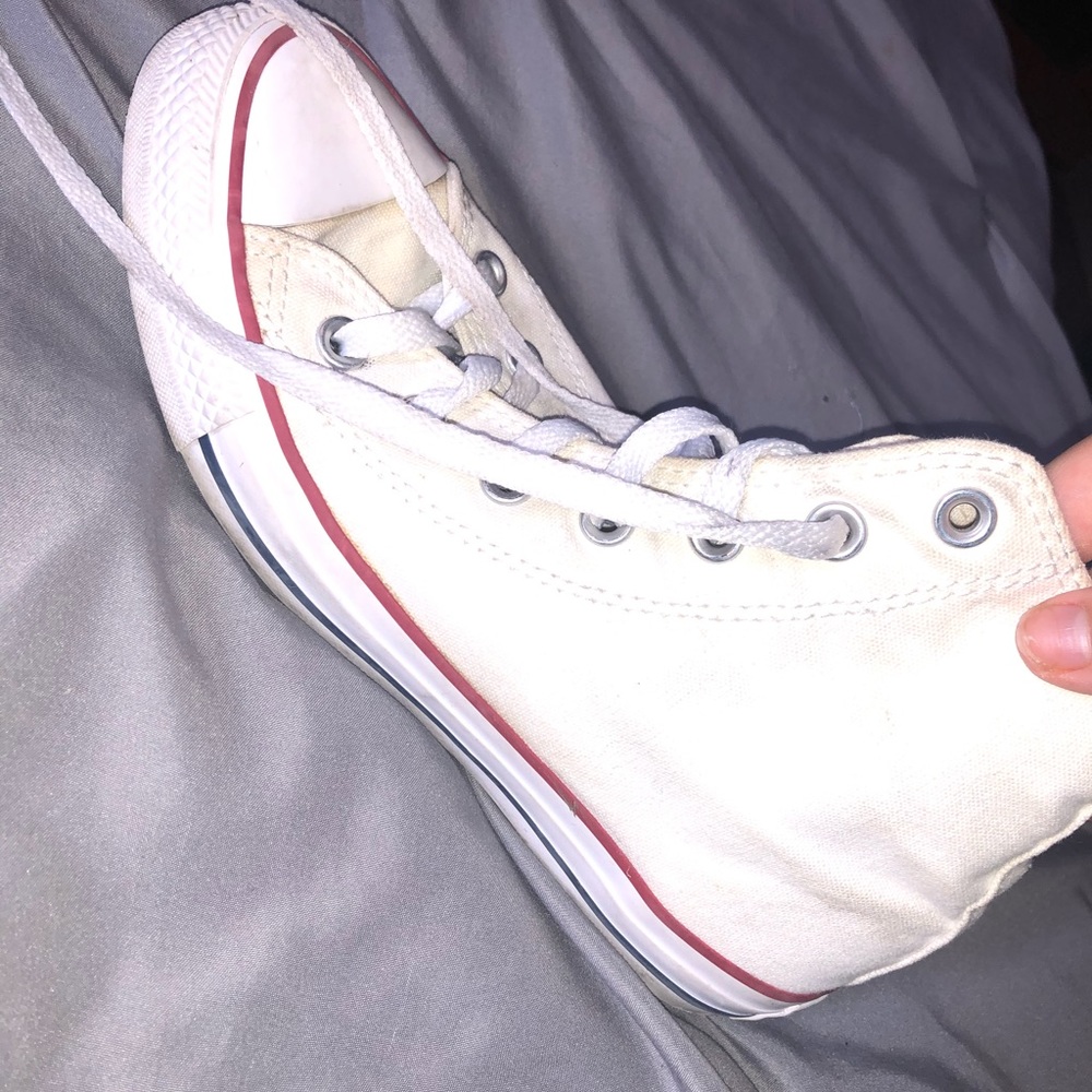 White high-top converse